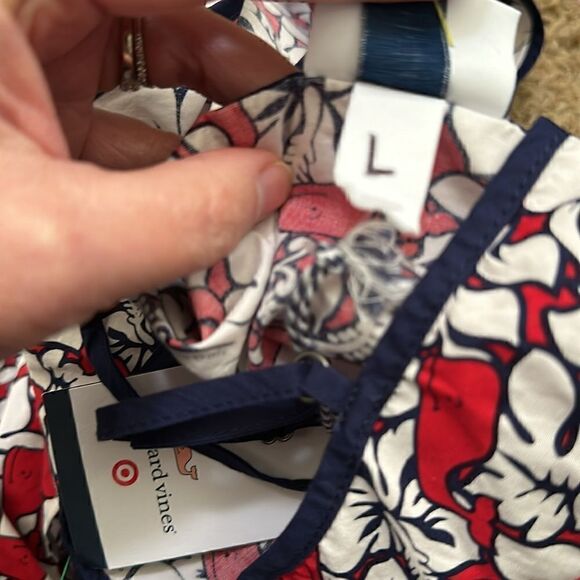 Vineyard Vines | Target Women's Hibiscus Whale Strappy V-Neck Wrap Dress | L - Picture 9 of 9